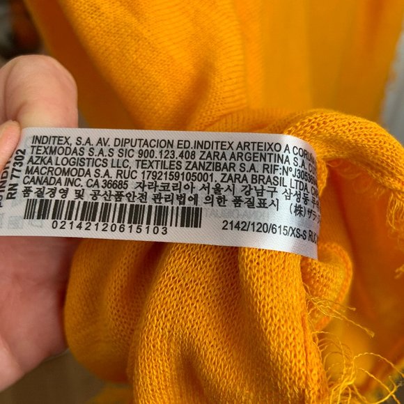 Zara Linen Blend Kaftan Dress Tunic Beach Pool Cover-Up Size XS-S - Picture 10 of 11